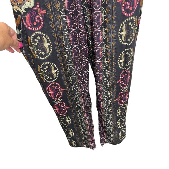 Hemant & Nandita Embroidered 100% Silk Jumpsuit Open Side & Back S Indie Boho - Picture 12 of 14